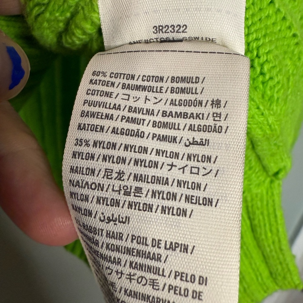 Hollister Y2k‎ vibrant green rabbit hair blend cable knit sweater - Picture 4 of 8